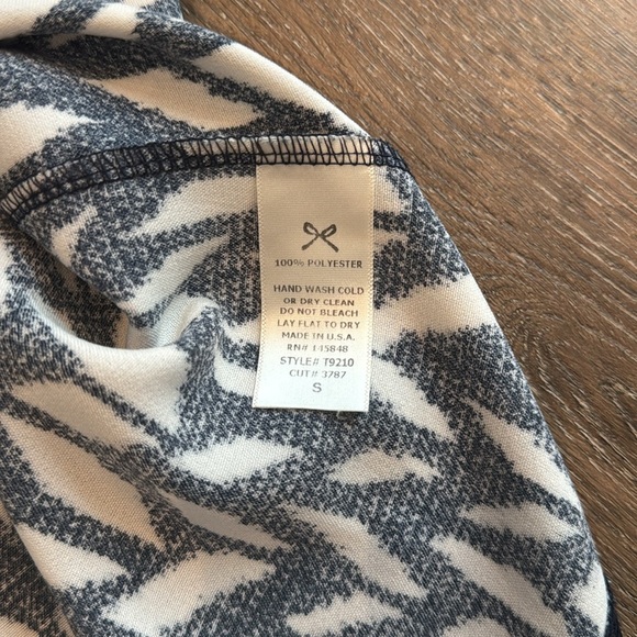 Everly top, women’s size small.  Navy blue and off white design. - Picture 4 of 6